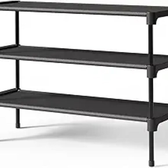 Black Stackable Shoe Rack Organizer Shelf for Closet Entryway Garage Storage - Picture 7 of 7